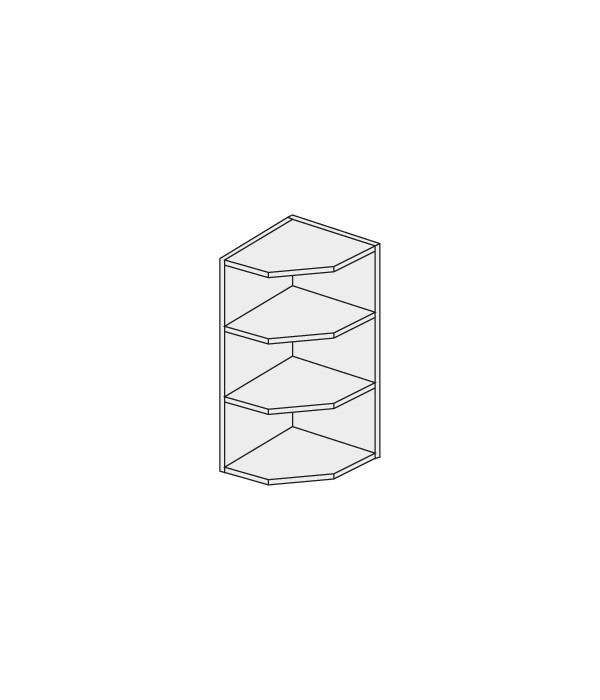 Augšējais skapītis Platinium White W7/30
