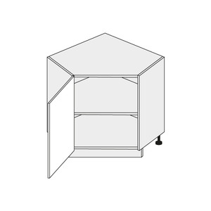 Base corner cabinet Platinium White D12R/90