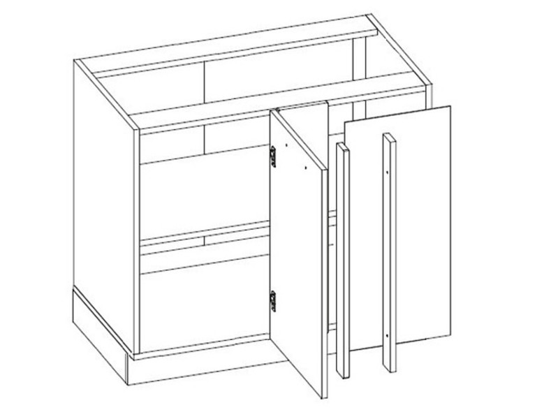 Base corner cabinet Quantum Dust grey D13 U