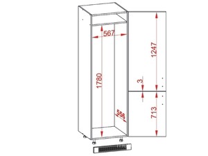 Skapis iebūvējamajam ledusskapim Optimum D14/DL/60/207