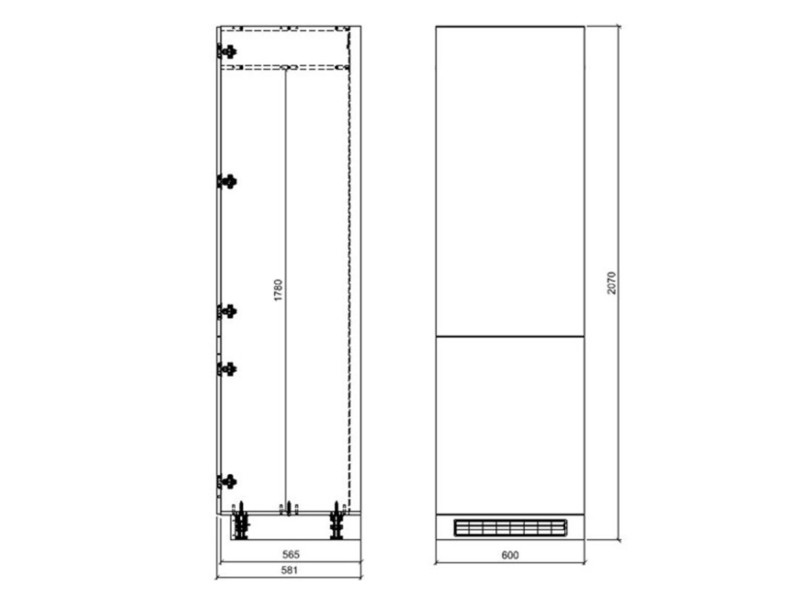 Skapis iebūvējamajam ledusskapim Optimum D14/DL/60/207