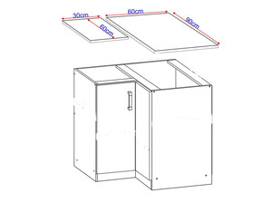 Base corner cabinet Optimum D12/90