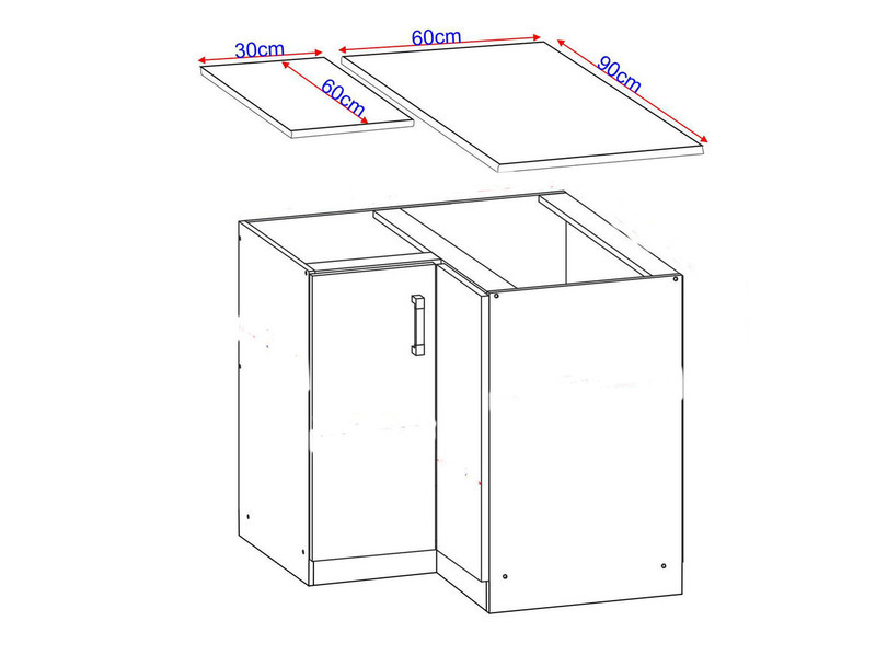 Base corner cabinet Optimum D12/90