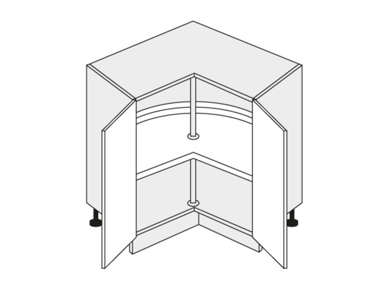 Base corner cabinet Optimum D12/90