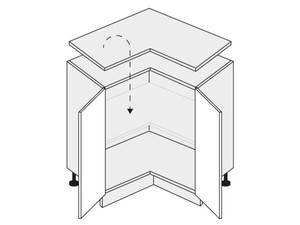 Base corner cabinet Quantum White mat D12/90