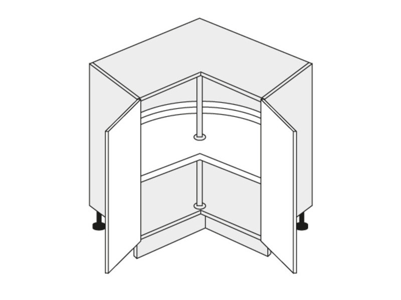 Base corner cabinet Quantum White mat D12/90