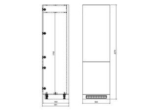 Cabinet for built-in fridge Gold Lux Dab Pestka D14/DL/60/207