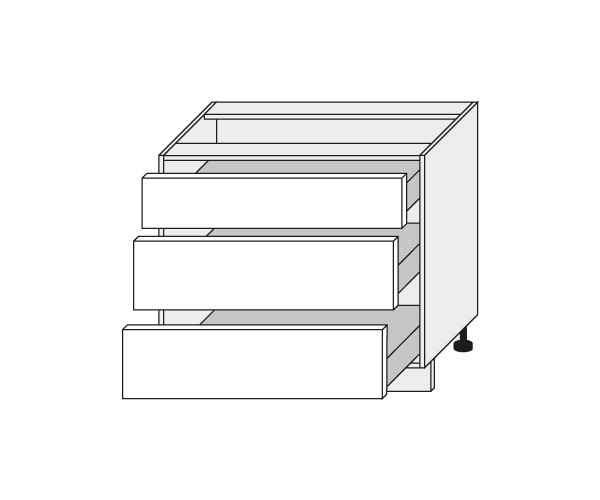 Base cabinet Silver Sonoma D3M/90