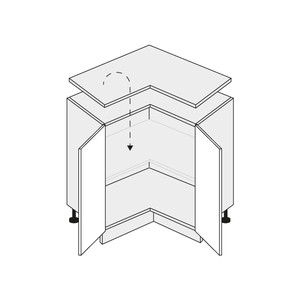 Base corner cabinet Silver Sonoma D12/90