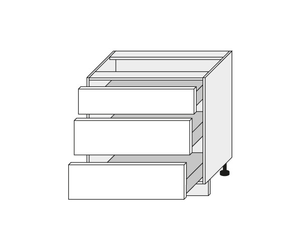 Base cabinet Silver Sonoma D3M/80