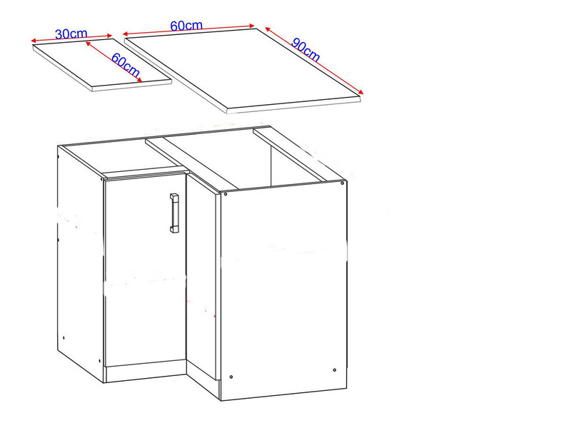 Base corner cabinet Emporium white D12/90