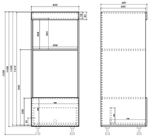 Virtuves skapītis Emporium white D5AM/60/154