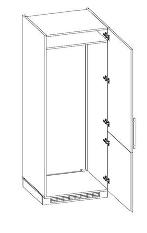 Cabinet for built-in fridge Emporium Grey Stone D14/DL/60/207