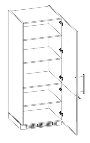 Skapis ar plauktiem Emporium Grey Stone D14/DP/60/207