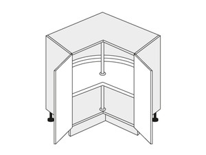 Base corner cabinet Emporium Grey Stone D12/90
