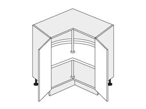 Apakšējais stūra skapītis Emporium Grey Stone D12/90