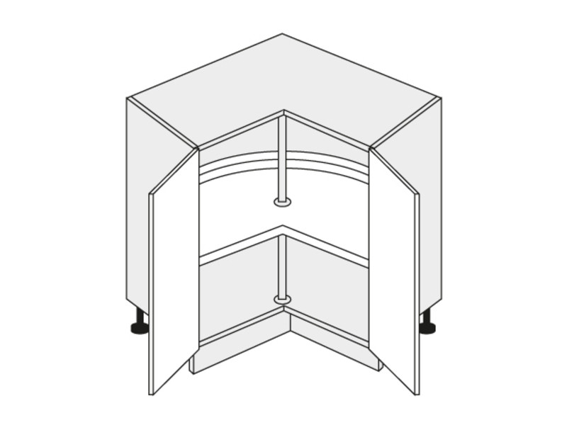 Base corner cabinet Emporium Grey Stone D12/90
