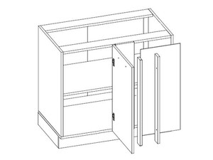 Apakšējais stūra skapītis Emporium Grey Stone D13 U