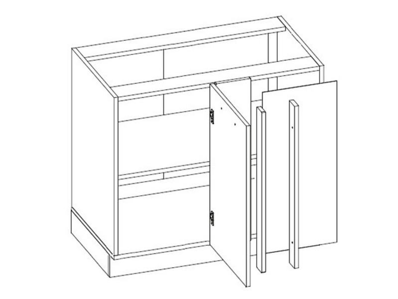 Apakšējais stūra skapītis Emporium Grey Stone D13 U