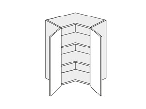 Augšējais stūra skapītis Emporium Grey Stone W12/60
