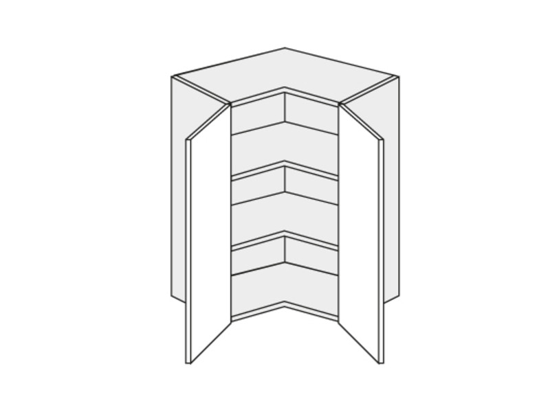 Augšējais stūra skapītis Emporium Grey Stone W12/60