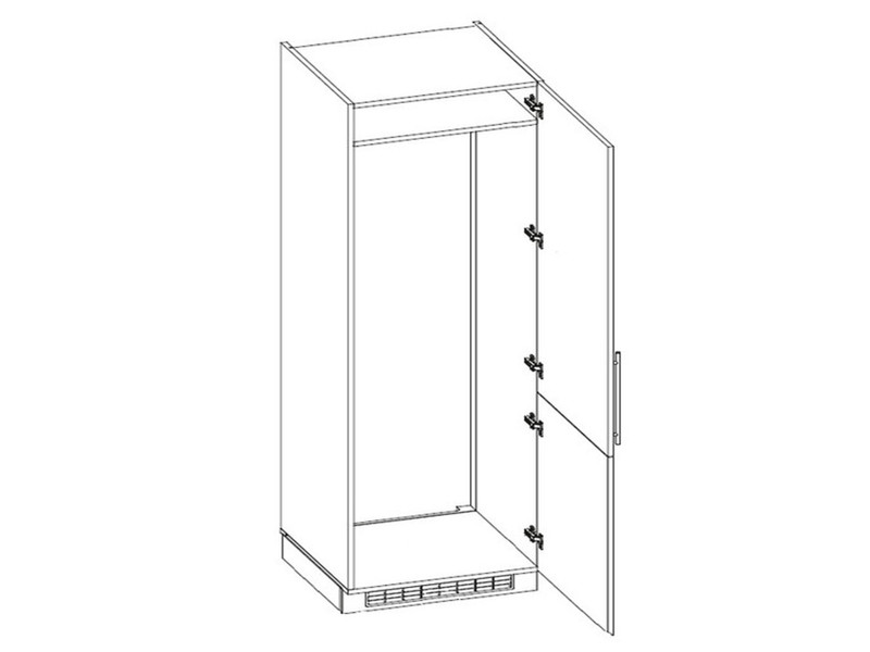 Skapis iebūvējamajam ledusskapim Emporium Grey Stone Light D14/DL/60/207