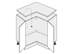 Base corner cabinet Emporium Grey Stone Light D12/90