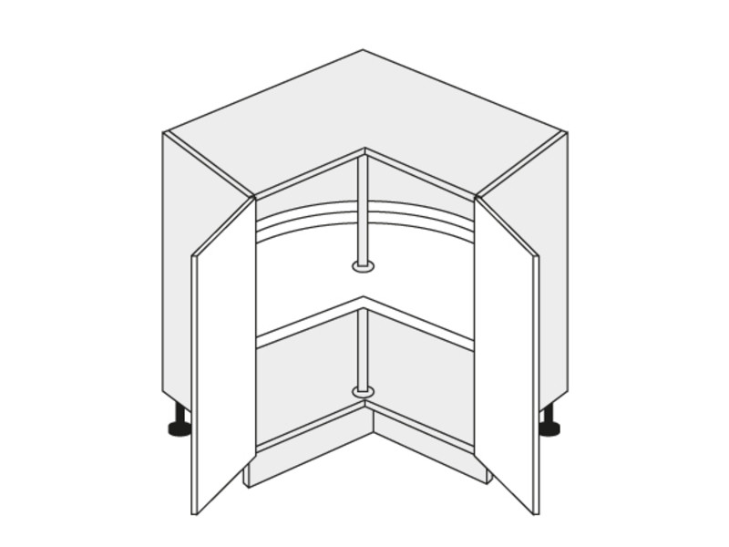Base corner cabinet Emporium Grey Stone Light D12/90