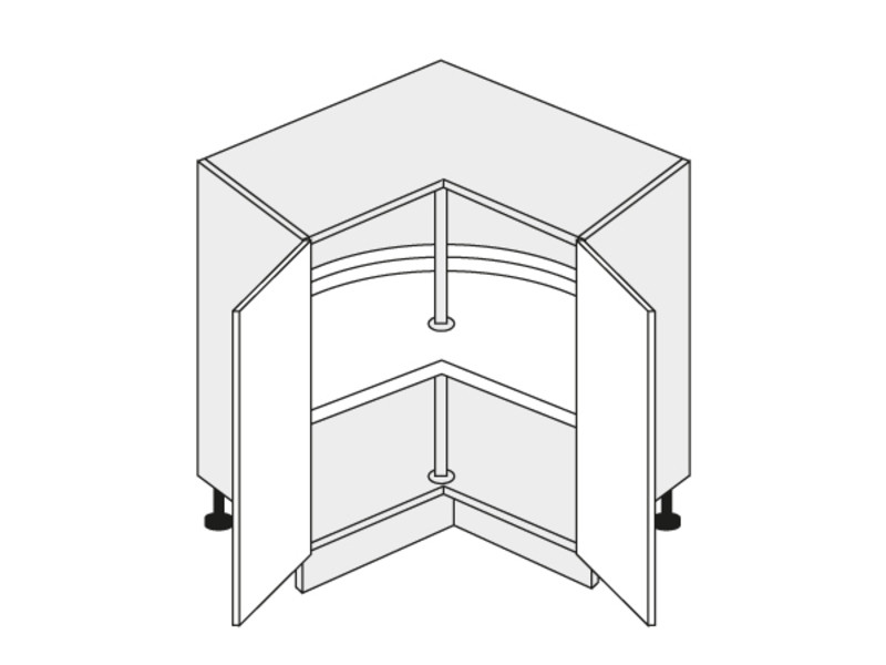 Apakšējais stūra skapītis Emporium Grey Stone Light D12/90
