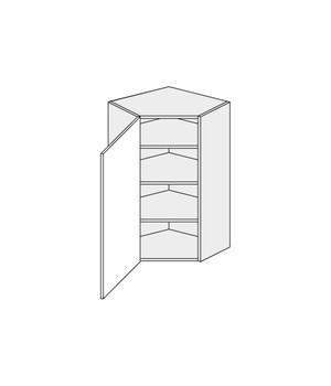 Augšējais stūra skapītis Platinium White W4/10/60