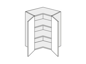 Augšējais stūra skapītis Emporium Grey Stone Light W12/60