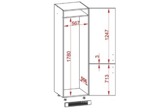 Skapis iebūvējamajam ledusskapim Celle D14/DL/60/207