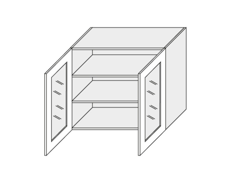 Augšējais vitrīnas skapītis Emporium white W3S/90