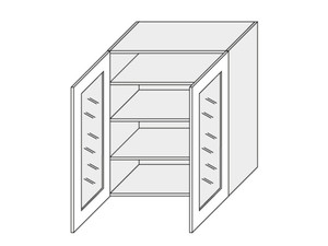 Augšējais vitrīnas skapītis Emporium white W4S/80