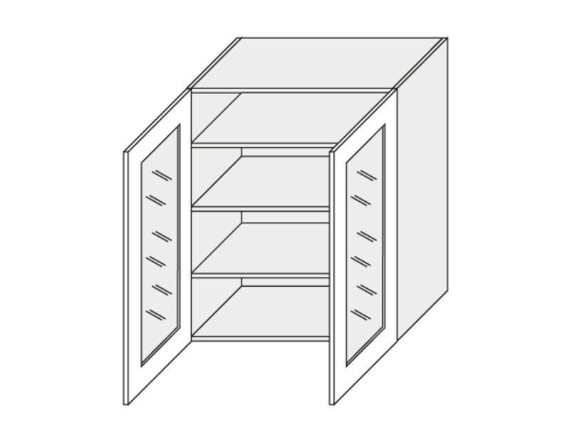 Augšējais vitrīnas skapītis Emporium white W4S/80