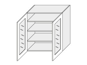 Augšējais vitrīnas skapītis Emporium white W4S/90