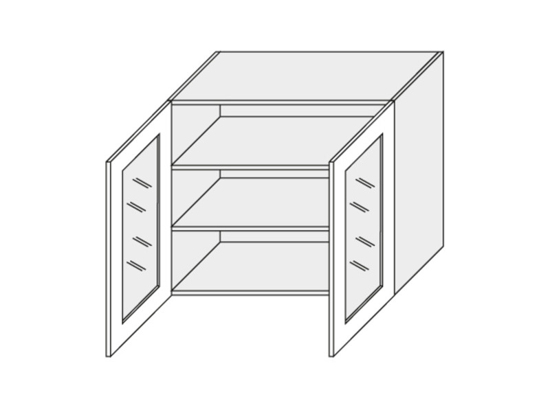 Augšējais vitrīnas skapītis Emporium Grey Stone W3S/90