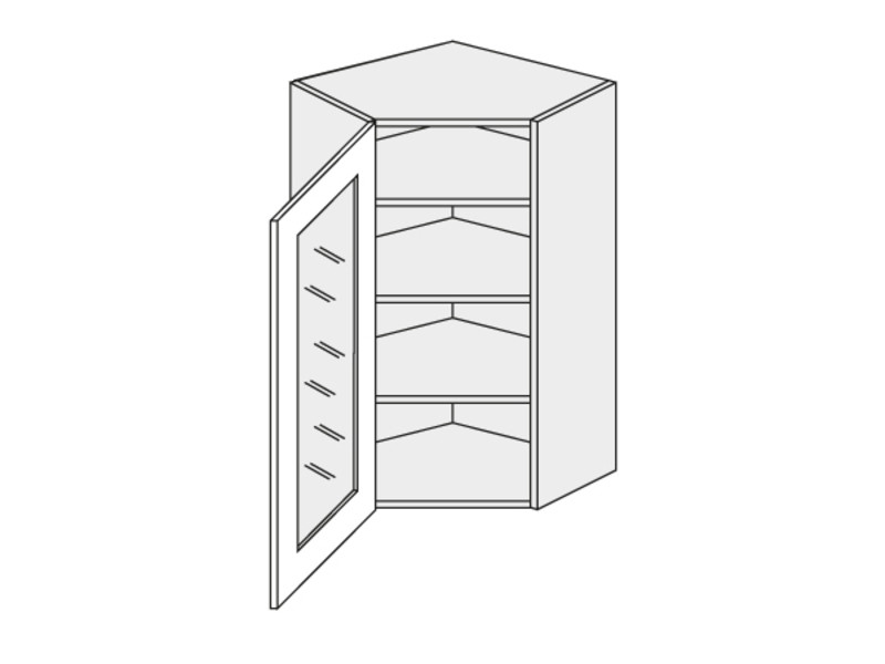 Augšējais stūra skapītis Emporium Grey Stone W4S/10/60