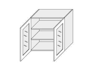 Augšējais vitrīnas skapītis Emporium Grey Stone Light W3S/90