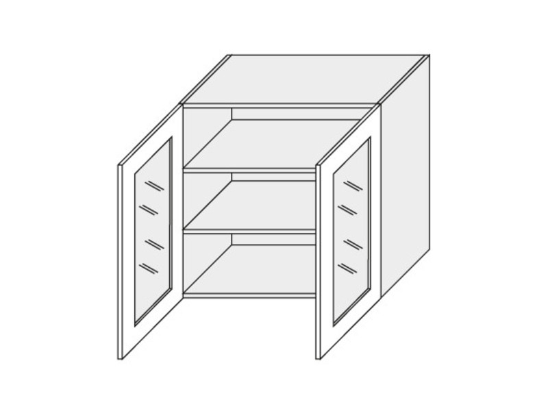 Augšējais vitrīnas skapītis Emporium Grey Stone Light W3S/90