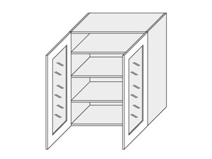 Augšējais vitrīnas skapītis Emporium Grey Stone Light W4S/80