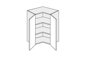 Augšējais stūra skapītis Platinium White W12/60