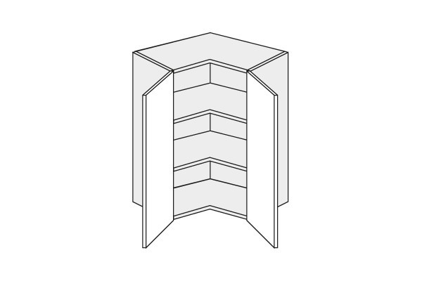 Wall corner cabinet Silver Sonoma W12/60
