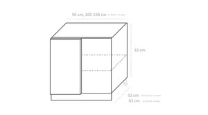 Base corner cabinet Florence D13U P
