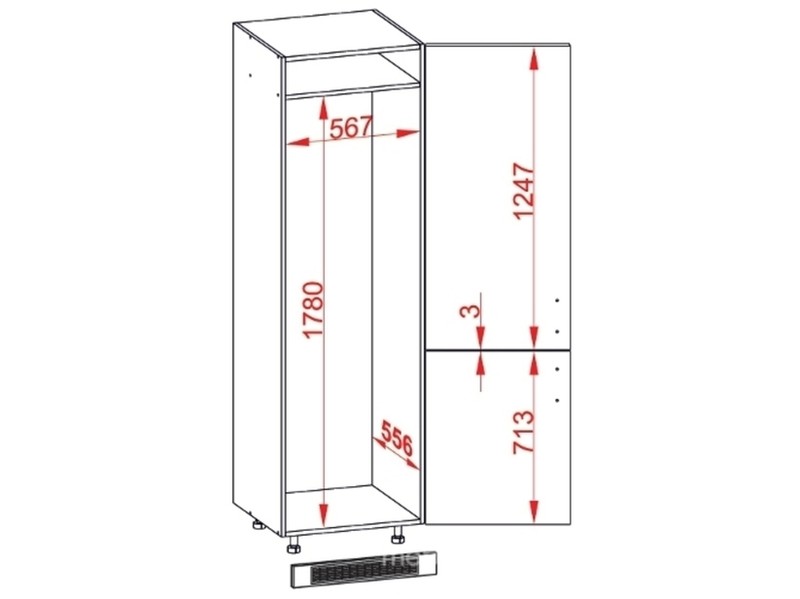 Cabinet for built-in fridge Florence D14/DL/60/207 L