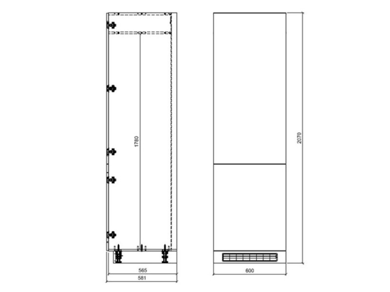 Skapis iebūvējamajam ledusskapim Florence D14/DL/60/207 L