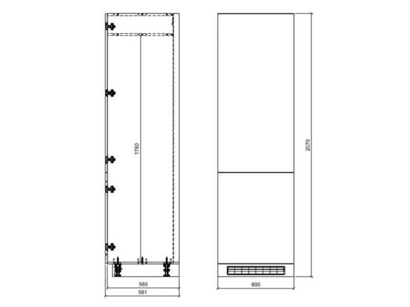 Cabinet for built-in fridge Florence D14/DL/60/207 P