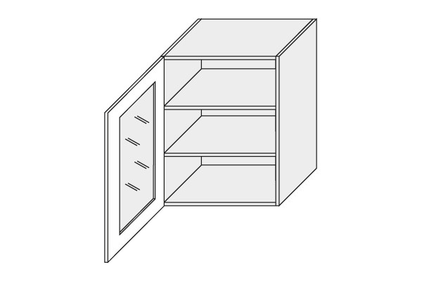 Wall showcase cabinet Tivoli W2S/60