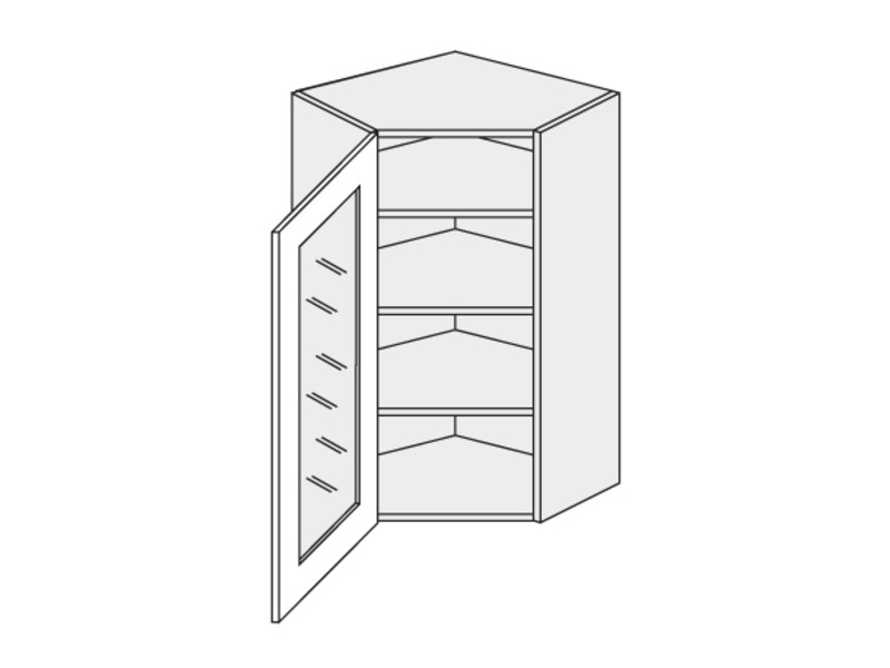 Wall showcase cabinet Florence W4S/10/60 L