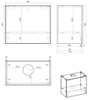 Wall cabinet for built in extractor Florence W8/60
